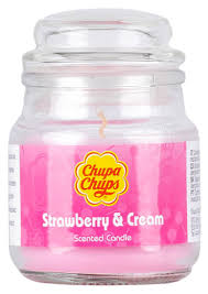 bougie chupa chups parfum a la crème fraise